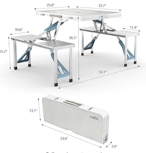 Juego de mesa y silla plegable para muebles de exterior con logotipo personalizado, sillas plegables para eventos, mesa plegable portátil para acampar - Product Image 2