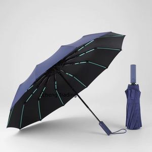 Parapluies en gros personnalisés verts avec logo imprimé, manche en bois, portables, automatiques, manuels, compacts, pour voiture et voyage - Product Image 2