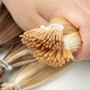 Extensions capillaires blondes 613 en gros, à pointe I, double épaisseur, en cheveux humains Remy, à pointe kératine, pour fusion à <span class=keywords><strong>froid</strong></span>, pour femmes blanches - Product Image 2