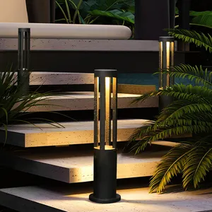 Современный стиль, круглая алюминиевая декоративная Водонепроницаемая садовая черная светодиодная подсветка, светильник для газона