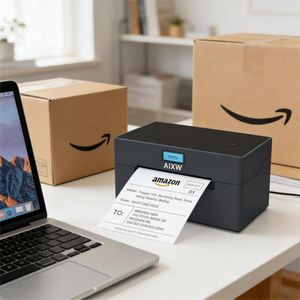 <span class=keywords><strong>Imprimante</strong></span> Thermique Mobile AIXW AMZ pour Étiquettes d'Expédition 4 Pouces, Connexion <span class=keywords><strong>WIFI</strong></span> à Tablette PC <span class=keywords><strong>MAC</strong></span>, <span class=keywords><strong>Imprimante</strong></span> d'Autocollants Thermiques - Product Image 3