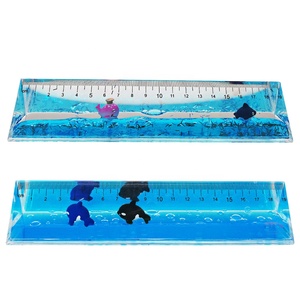 19CM échelle Triangle PMMA acrylique décoratif bulle Aqua Aquarium océan parc Flotage liquide mouvement eau baleine flotteur règle - Product Image 4
