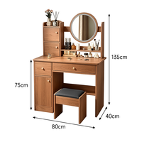 Coiffeuse moderne minimaliste pour chambre à coucher, petite coiffeuse avec armoire de rangement, combinaison coiffeuse et armoire