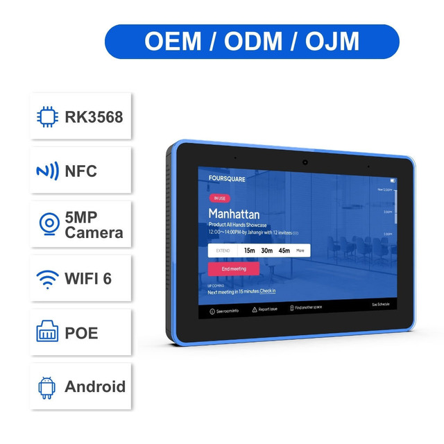 280Nits 8 Inch Rk3576S Android Ips Lcd Wall Mounted Android Tablet Poe Touch Screen Doorplate Nfc Tablet Display