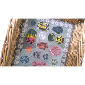 Tay-crafted wicker needlepoint khay với nhiều màu sắc đá quý Assortment Acrylic chèn và xử lý để lưu trữ - Product Image 4