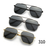 Lunettes de soleil polarisées rétro pour hommes, design à double pont doré avec monture ovale, utilisation jour et nuit, conduite et cyclisme