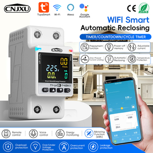 Interruttore Automatico Smart WiFi Tuya MCB 63A con Protezione da Sovratensione/UV, Limitatore di Corrente e Tempo, Riconnessione Automatica e Misurazione - Product Image 5