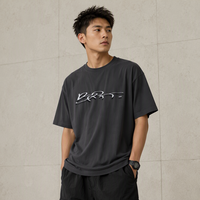 T-shirt pour homme en jersey 100% coton 300GSM personnalisé, coupe classique, col rond, impression numérique streetwear