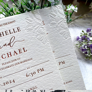 Cartes de mariage et enveloppes de luxe imprimées en typographie de haute qualité avec papier en coton pour invitation, design personnalisé - Product Image 3