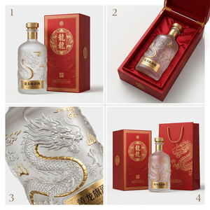Boîte à vin blanche de luxe pour une <span class=keywords><strong>bouteille</strong></span> avec fenêtre transparente, emballage cadeau en carton rigide - Product Image 4
