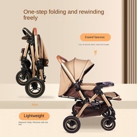 Chariot pour enfants à quatre roues pliable à deux sens, léger en métal, pour les enfants de 0 à 3 ans, assis ou couché