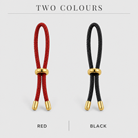 Bracelet unisexe tendance en acier inoxydable rouge tressé, fait main et ajustable, pour bijoux de créateur