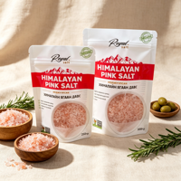 Sachet Doypack personnalisé imprimé avec fenêtre transparente pour sel de l'Himalaya, emballage alimentaire de qualité alimentaire avec fermeture éclair