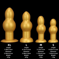Plug anal en silicone doré en forme de gourde, jouet anal à ventouse pour adultes, dispositif de masturbation féminine SM, accessoire sexuel HMGJ2185 Dongguan