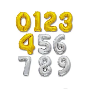 Avrupa standart fabrika toptan 40 inç numarası helyum PA/naylon parti kutlamak folyo balonlar altın büyük boy numarası balon