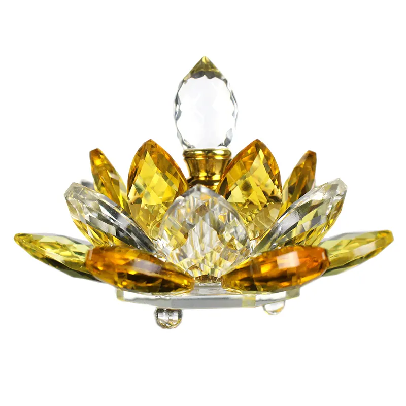 Alta Qualidade do Projeto Da Flor de Lótus de Cristal Frasco de Perfume Attar Óleo de Corte para a Marca de Luxo