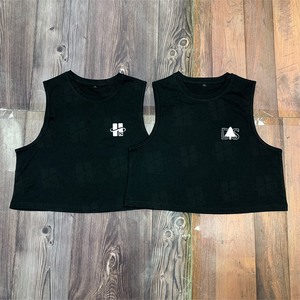 Hot Selling Custom Screen Print 100 Cotton Thin Breathable Crop Athletic Tank <b>Top</b> Black Loose Fit Gym Tank <b>Top</b> Women - Product Image 5