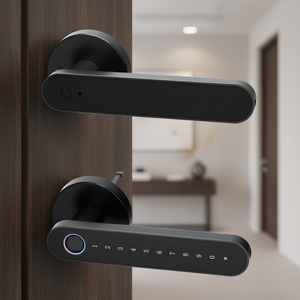 Serrure à poignée SZMYQ pour porte en bois, serrure à code en aluminium pour intérieur, serrure de porte intelligente électronique à reconnaissance d'empreintes digitales pour chambre à coucher - Product Image 2