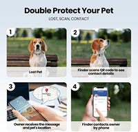 PawView Personnalisé en Gros Collier pour Chien en Silicone pour AirTag Étiquette NFC Intelligente Code QR pour Animaux de Compagnie Plaquette d'Identité Personnalisée pour Chiens et Animaux