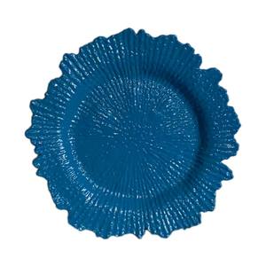 Vente en gros de 13 pouces flocon de neige de mariage et de fête sous les assiettes <span class=keywords><strong>assiette</strong></span> de présentation en <span class=keywords><strong>plastique</strong></span> Royal Blue Reef - Product Image 3