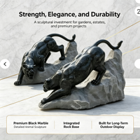 Sculpture en fibre de verre sur mesure, finition bronze, représentant un cerf sauvage, pour jardin extérieur, villa, pelouse, cour, art animalier majestueux.