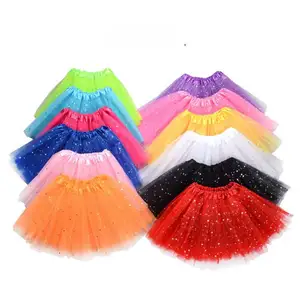 도매 아기 소녀 스타 스팽글 로맨틱 퍼플과 핑크 투투 드레스 스커트