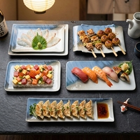 Vente flash - Assiette rectangulaire en mélamine personnalisée pour servir des sushis et des sashimis - Vaisselle de restaurant japonais - 100 pièces - Durable - Passe au lave-vaisselle