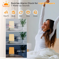 Nuevo Reloj Despertador con Simulación de Amanecer y Función de Repetición, Máquina de Sonido Blanco para Dormir, Lámpara de Noche, Reloj de Mesa