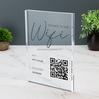 Plaque en acrylique Wifi avec mot de passe et code QR Office Cafe Shop Internet