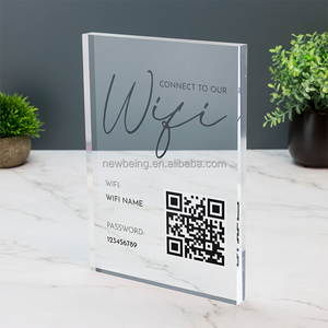 Plaque en acrylique Wifi avec mot de passe et code QR Office Cafe Shop Internet - Product Image 3