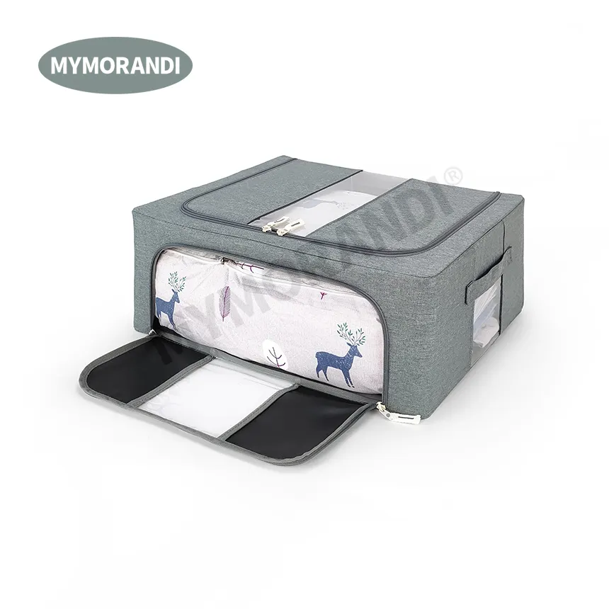 Mymorandi מכירה לוהטת 40L אוקספורד בד מתקפל קופסות אחסון לסלון ziplock שקית אחסון ארגונית בגדי אחסון תיק