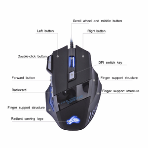 <span class=keywords><strong>Dragon</strong></span> Light-Up Logo 7D <span class=keywords><strong>Souris</strong></span> de jeu USB filaire pour joueurs - Product Image 5