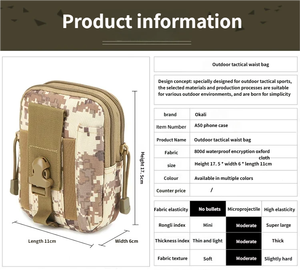 800D тактическая поясная сумка для спортивного телефона, тактическая сумка через плечо, сумка для велосипеда, тактическая сумка для хранения - Product Image 5