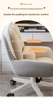 Chaise de bureau ergonomique avec accoudoirs relevables, chaise de bureau pivotante avec dossier, chaise d'ordinateur confortable et table