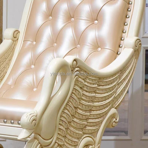 Vente en gros de fauteuil à bascule classique européen en cuir de vache rose français fauteuil de canapé fauteuil à bascule royal - Product Image 2