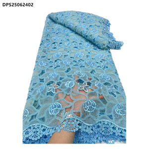 Fabricación profesional bordado flor africana de encaje <span class=keywords><strong>guipur</strong></span> tela <span class=keywords><strong>para</strong></span> el <span class=keywords><strong>vestido</strong></span> de boda - Product Image 1