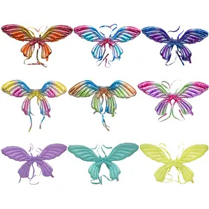 Globos de aluminio con alas de mariposa grandes de Ángel colgante trasero de fábrica para decoraciones de Fiesta infantil juguetes de globos de cumpleaños