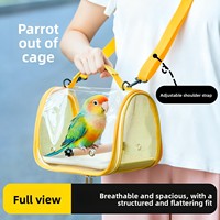 Cage de transport portable pour perroquet, pigeon, perruche, avec maille transparente et bandoulière réglable