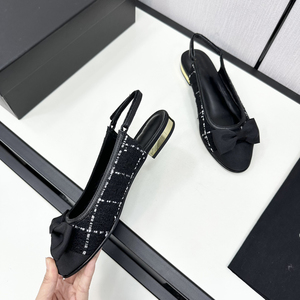 Sandalias de tacón bajo para mujer de alta calidad, transpirables y ligeras, zapatos negros del mismo estilo de diseñador - Product Image 4