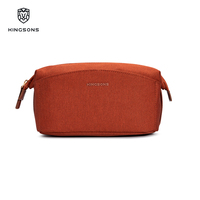 Sac de maquillage de voyage pour femmes Kingsons, 3L, résistant à l'eau, polyester texturé, fermeture éclair en métal, pochette cosmétique