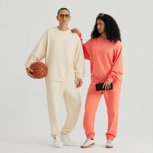 Pull-over en coton surdimensionné pour hommes, col rond noir décontracté, logo personnalisé, unisexe - Product Image 2