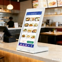 Tablette Android 11 en forme de L de 10,1 pouces pour salon de beauté, réception d'hôtel, système de réservation, NFC/RFID, WiFi, 2 Go + 32 Go
