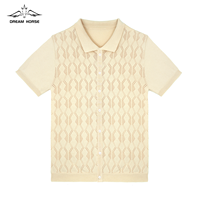 AiNear Großhandel Custom Logo Design Oem & Odm Kurzarm Polo Neck Hollow Out Button up Herren Baumwolle Strick Cardigan Sweater