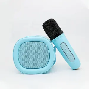 Tersedia pengiriman portabel BT Karaoke Audio dengan mikrofon Split Audio mikrofon anak-anak keluarga kecil KTV Set semua dalam satu