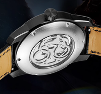 Montres mécaniques en acier lumineuses, avec affichage unique de l'heure et des phases solaires et lunaires, design d'usine et personnalisation par lots, pour marque privée