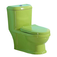 WC monobloc moderne en céramique colorée, à double chasse, à poser au sol, avec cuvette allongée, sanitaires pour la maison et l'école, fabriqué en Chine