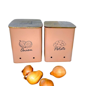 Boîte en métal et en étain pour le stockage de l'ail, pour la cuisine à domicile, cadeaux, couleur verte, couvercle en bambou, boîte beige, beurre, thé, café, sucre - Product Image 6