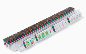 Jeu de Mahjong de Luxe en Acrylique avec Pièces en Acier Inoxydable, Base Bleue, pour 4 Joueurs, Écologique et Portable, Jeu Chinois pour la Famille - Product Image 6