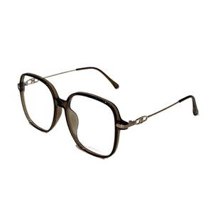 32009 Montura de gafas cuadradas marrones, tamaño mediano, lentes de PC con protección contra la luz azul para mujer, lentes planos, ligeras, de alta gama - Product Image 1