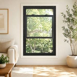 Fenêtres coulissantes insonorisées en <span class=keywords><strong>PVC</strong></span> de style américain avec moustiquaire, design moderne pour la maison et le bureau, fenêtres verticales en vinyle lisse - Product Image 6